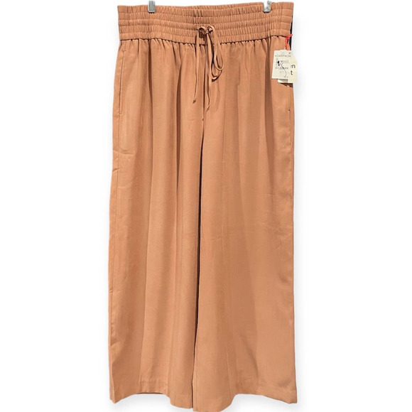 Open Edit Pants - Open Edit Womens Wide Leg Pants Size XL Tan Mocha Drawstring Nordstrom NEW